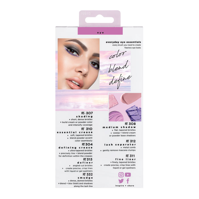 Real Techniques Every Day Eye 8 Piece Essentials For eyeshadow + eyeliner + mascara
