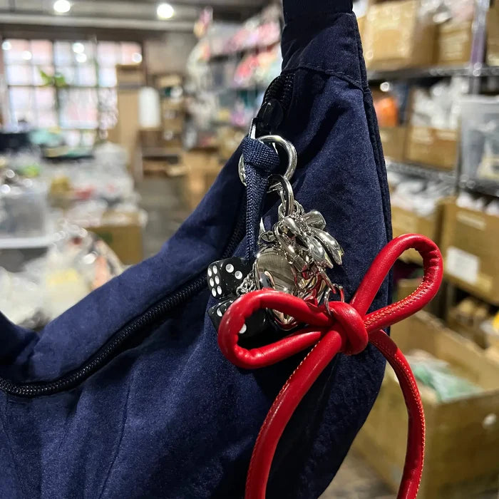 Red Bow Dice Keychain