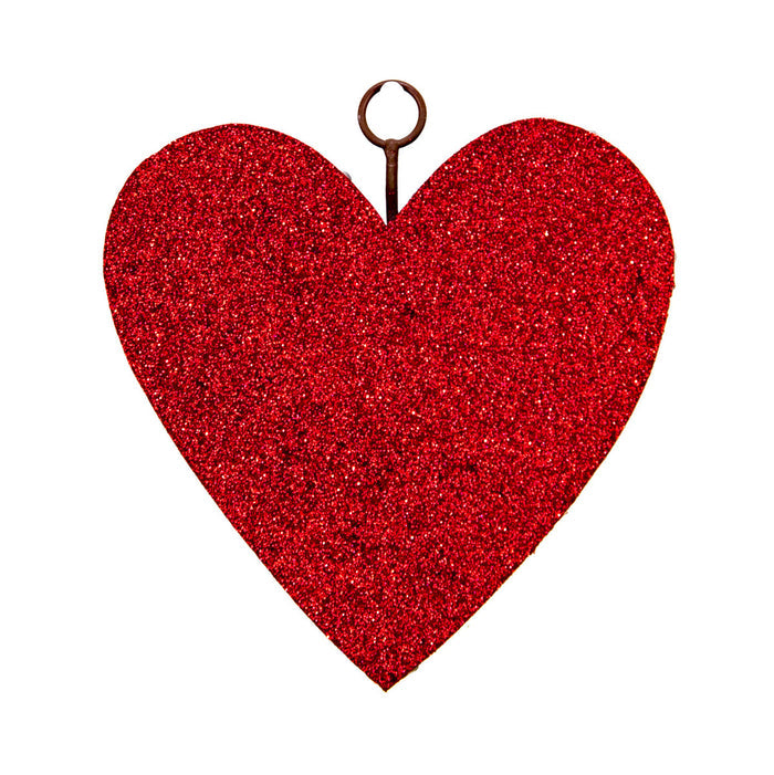 Red Glitter Heart Charm
