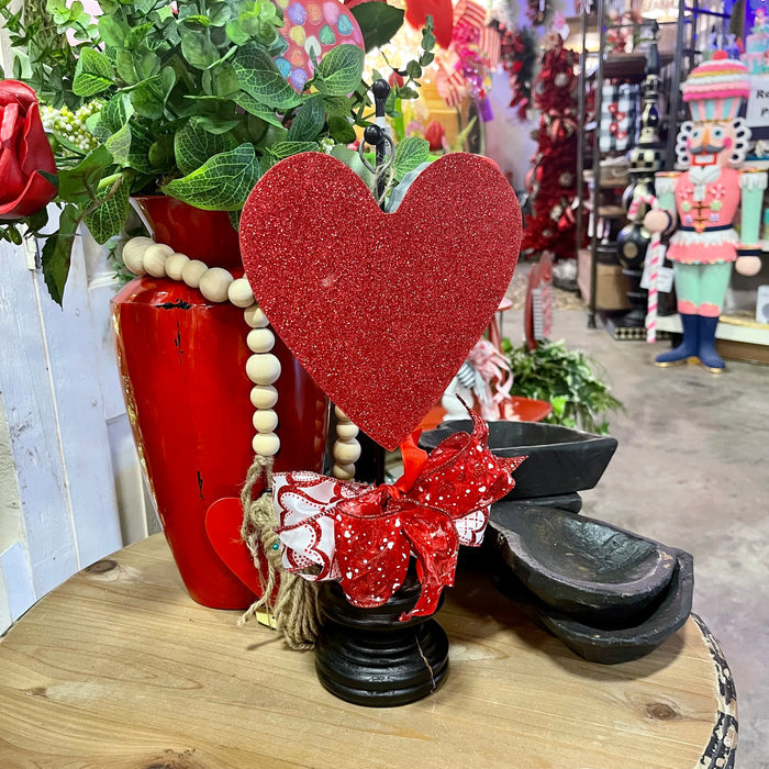 Red Glitter Heart Charm