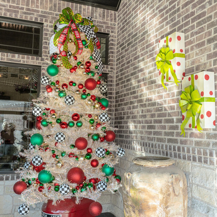 Red, Green & Gold Ball Garland, 4'
