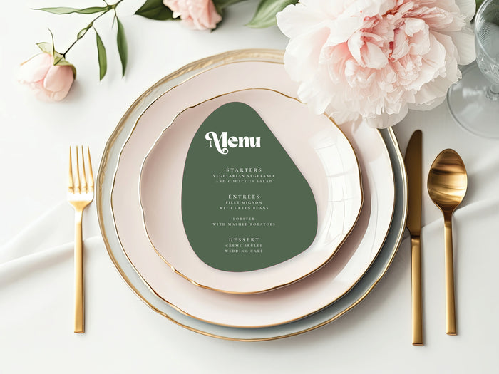 Retro - Custom Pebble Die Cut Menu