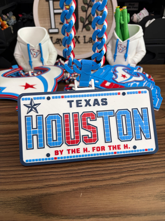 Rivalries Texans License Plate Cuban Chain