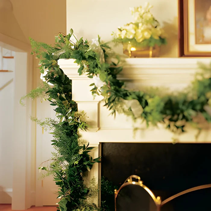 Ruscus, Plumosa, and Sprengeri Greens Garland