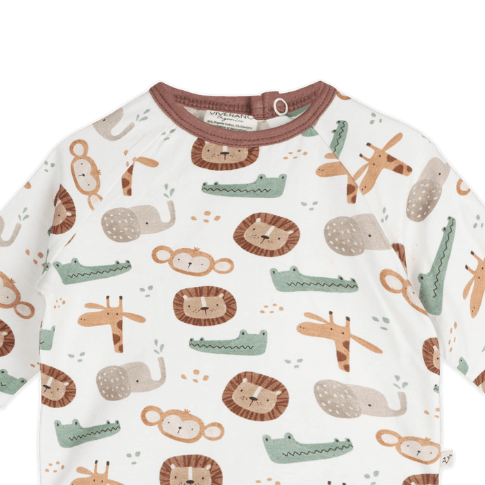 Safari Animals Baby Tee & Jogger (Organic Jersey) - Detail