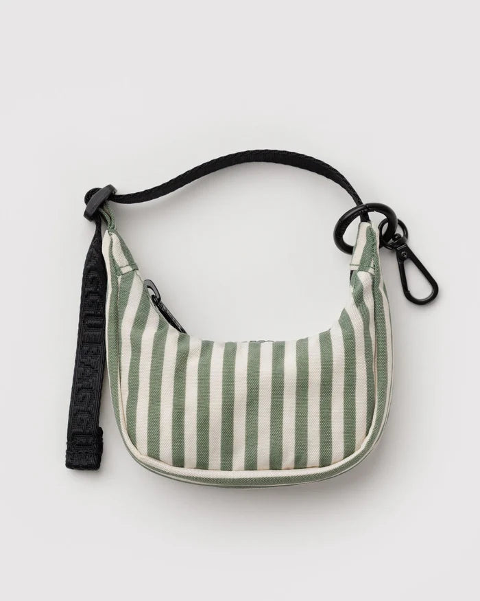Sage Stripe Crescent Bag Charm