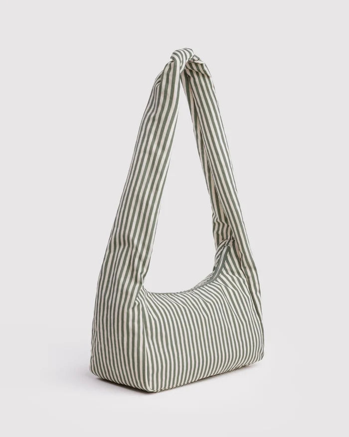 Sage Stripe Nylon Meringue Bag