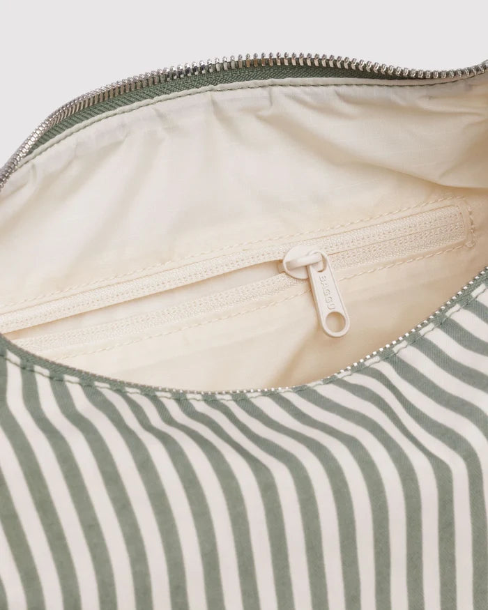 Sage Stripe Nylon Meringue Bag