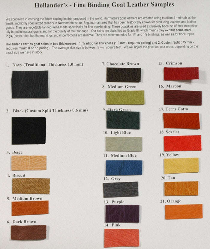Samples Harmatan Goat Leather