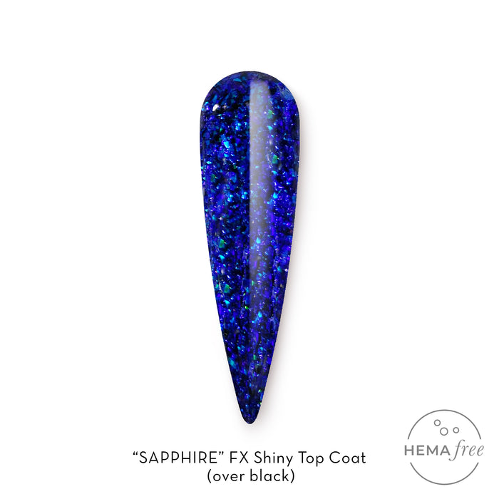 Sapphire | Hema Free Shiny Flake Top Coat | FX by Fuzion 15ml