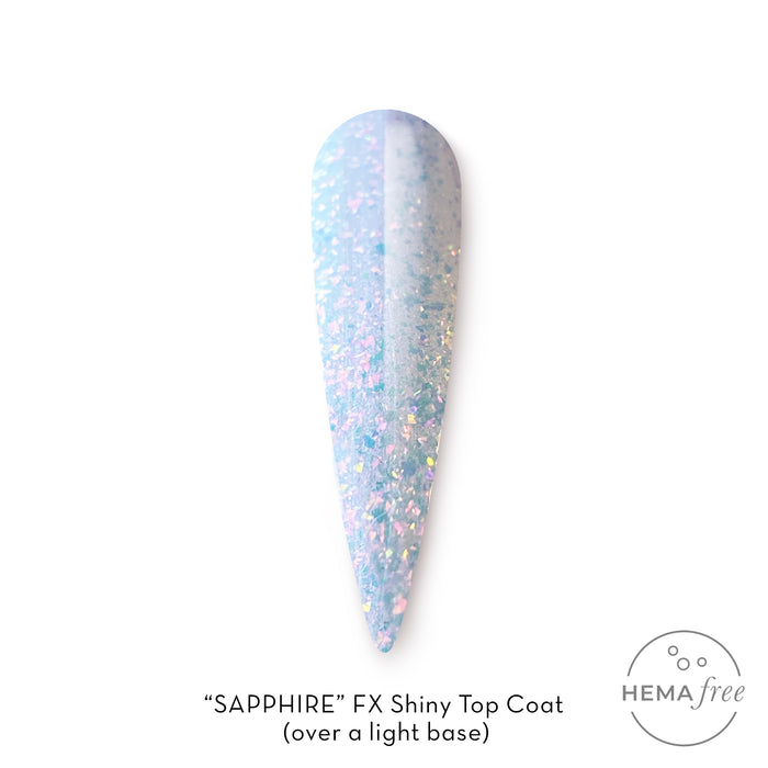 Sapphire | Hema Free Shiny Flake Top Coat | FX by Fuzion 15ml
