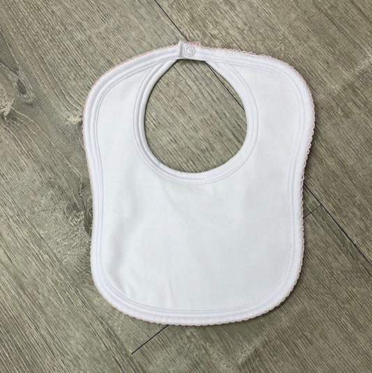 Shimoa White w/ Pink Picot Edge Bib