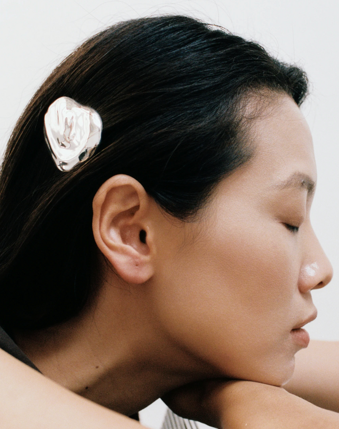Silver Bean Barrette