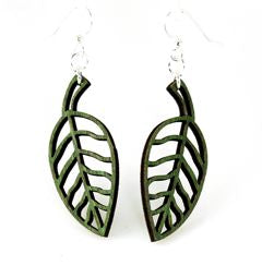 Simple leaf earrings with clean silhouette, eco-friendly jewelry made in USA