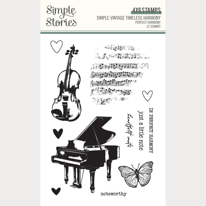 Simple Stories Clear Stamp Simple Vintage Timeless Harmony Perfect Harmony. Clear stamps; 12. Available at Embellish Away located in Bowmanville Ontario Canada.