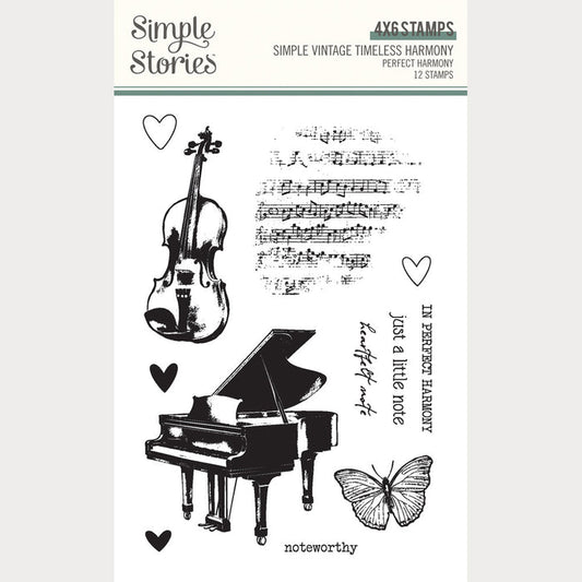 Simple Stories Clear Stamp Simple Vintage Timeless Harmony Perfect Harmony. Clear stamps; 12. Available at Embellish Away located in Bowmanville Ontario Canada.