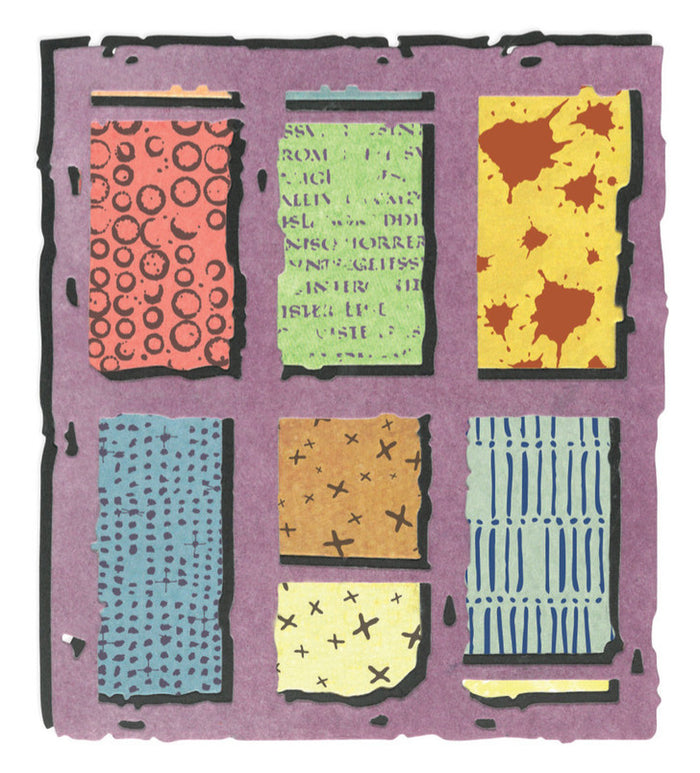 Sizzix - Thinlits Die Set w/Stamps by Seth Apter - Viewfinder. Includes: 2 dies and 6 stamps. Available at Embellish Away located in Bowmanville Ontario Canada.