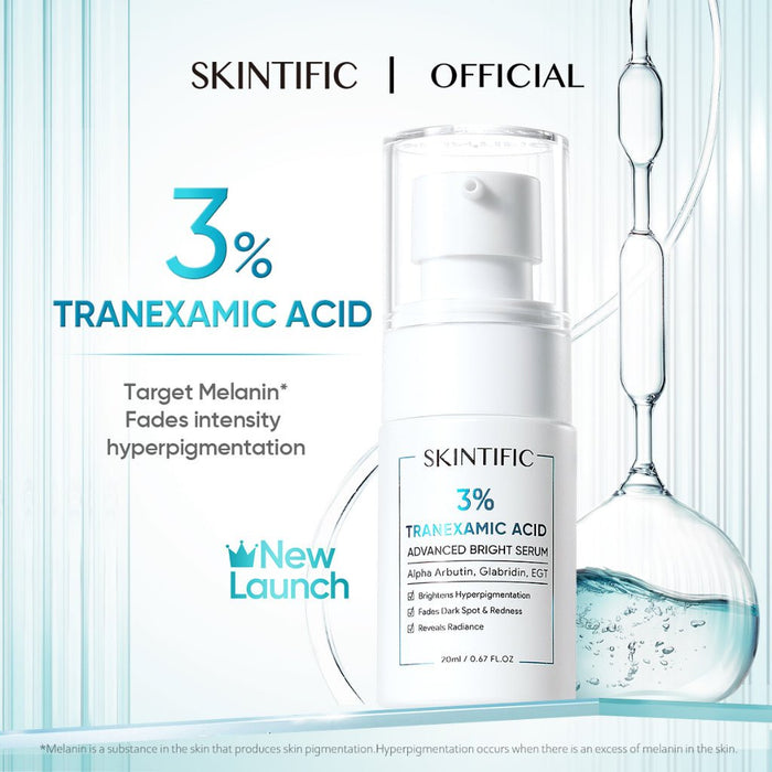 Skintific 3% Tranexamic Acid Advanced Bright Serum 20ml. سكينتيفيك 3٪ حمض الترانيكساميك سيروم متقدم مشرق - Princess Cosmetics Qatar