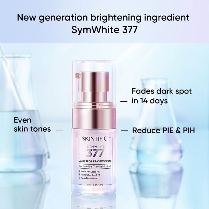 Skintific SymWhite 377 Dark Spot Serum 50ml. سكينتيفيك سيم وايت 377 سيروم البقع الداكنة - Princess Cosmetics Qatar