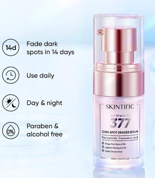 Skintific SymWhite 377 Dark Spot Serum 50ml. سكينتيفيك سيم وايت 377 سيروم البقع الداكنة - Princess Cosmetics Qatar
