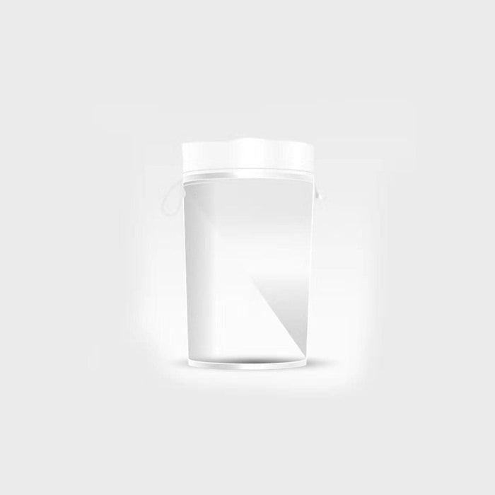 GK Hair Small Clear Bag, an empty transparent zip pouch with a white top and side loops, on a pale gray background