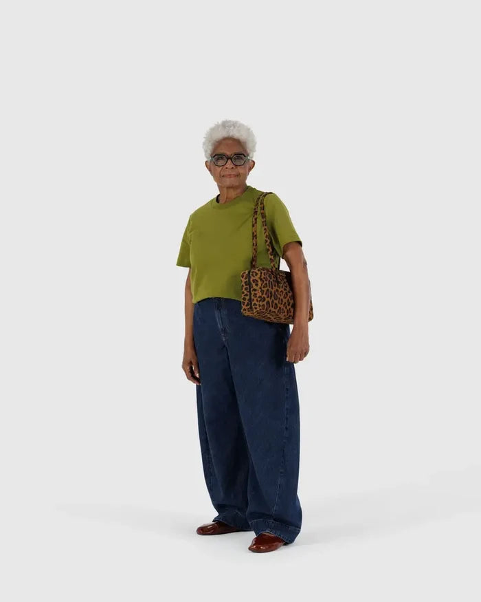 Small Leopard Nylon Bowler Bag