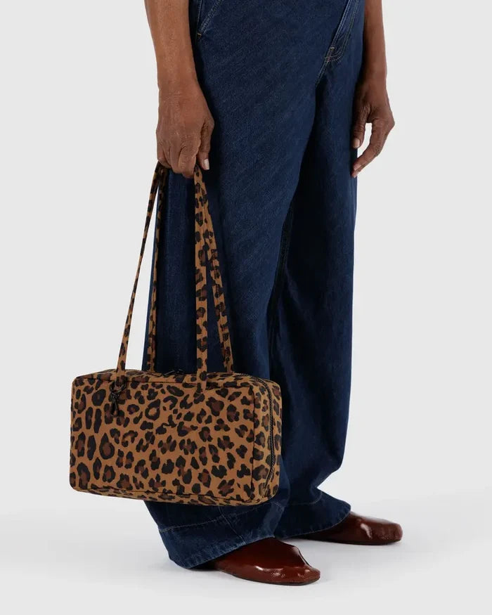 Small Leopard Nylon Bowler Bag