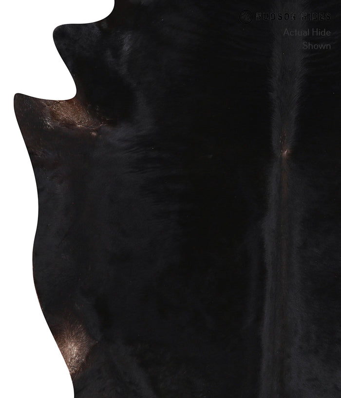 Solid Black Cowhide Rug #A10343