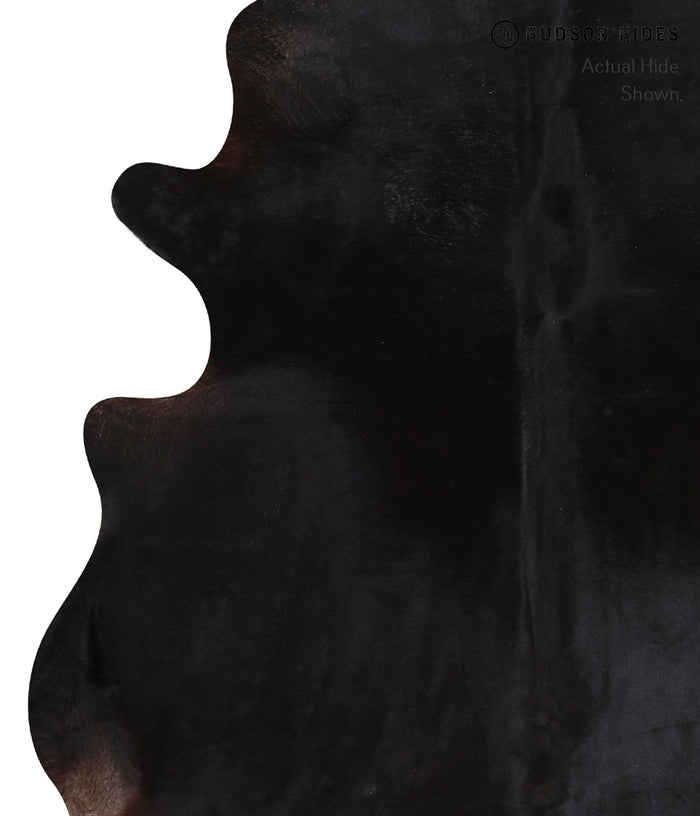 Solid Black Cowhide Rug #A10164
