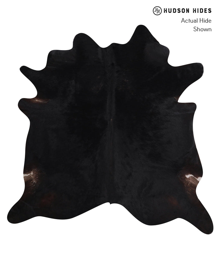 Solid Black Cowhide Rug #A10091