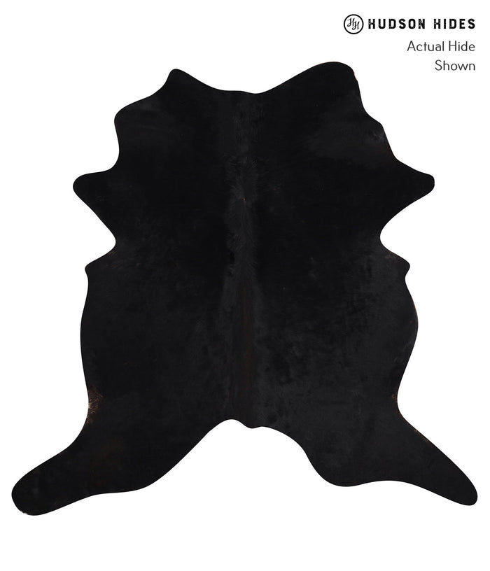 Solid Black Cowhide Rug #A10101