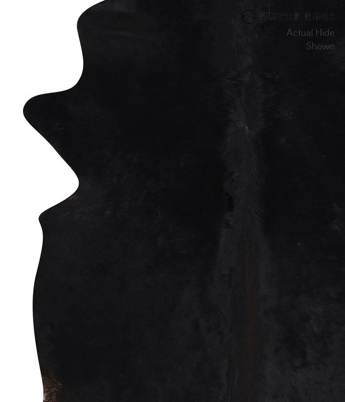 Solid Black Cowhide Rug #A10101