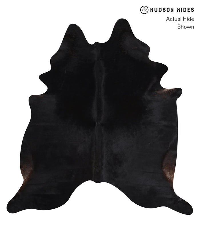 Solid Black Cowhide Rug #A10270