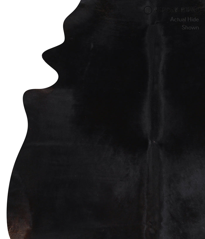Solid Black Cowhide Rug #A10270