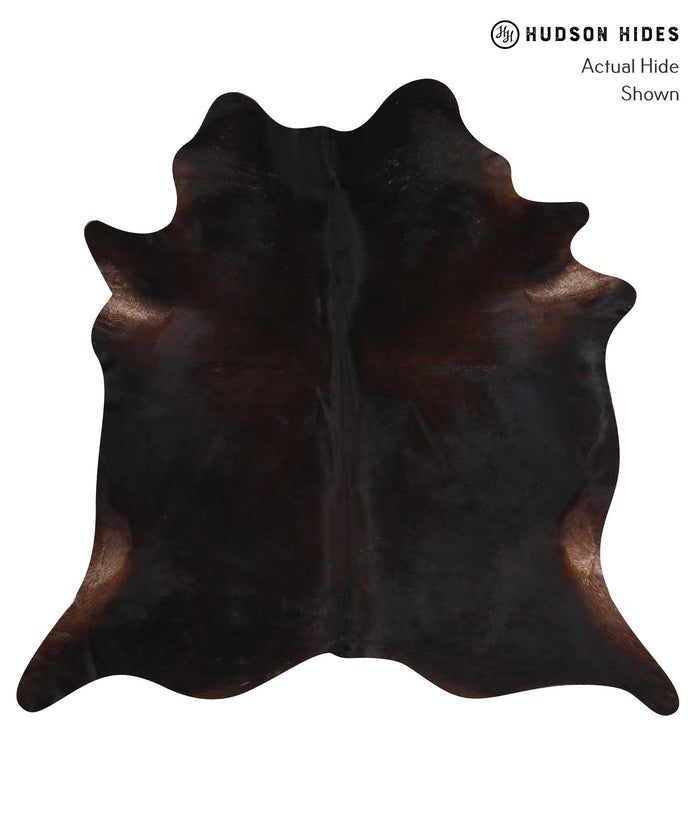 Solid Black Cowhide Rug #A10400