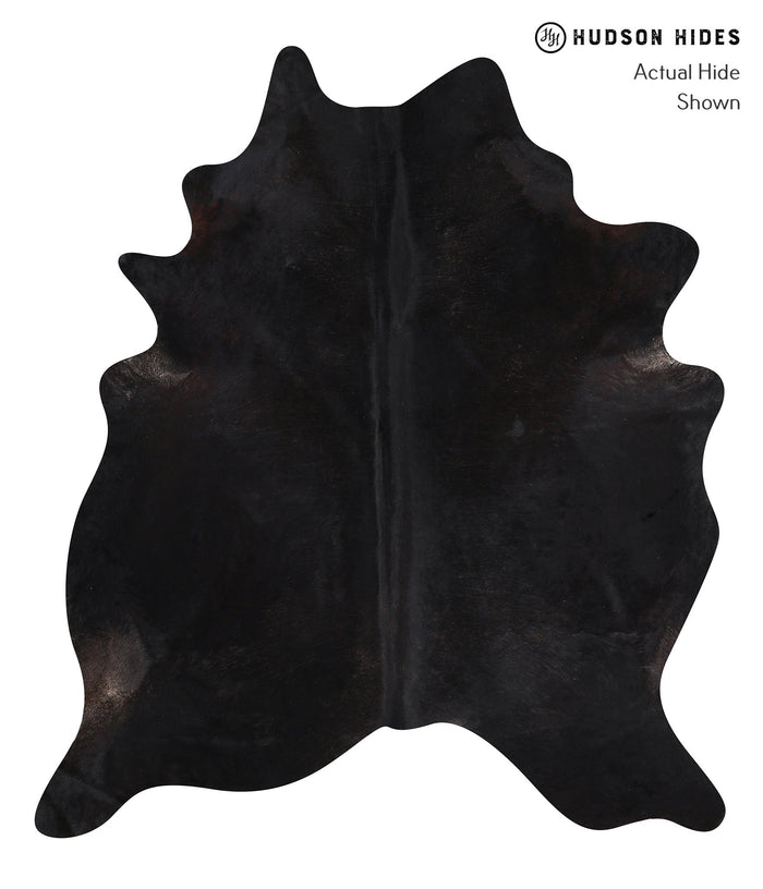 Solid Black Cowhide Rug #A10121