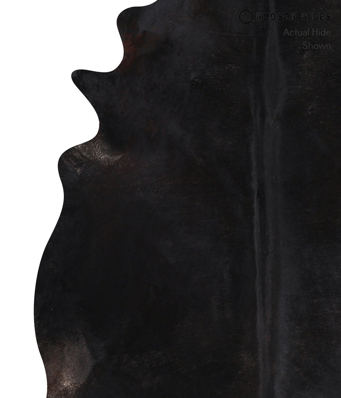 Solid Black Cowhide Rug #A10121