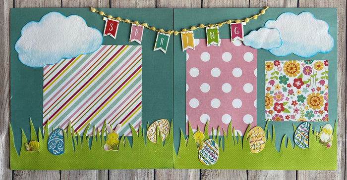 Some Bunnies Easter Egg Hunt 12"X12" Double-Page Scrapbook Layout