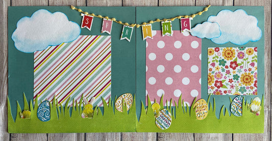 Some Bunnies Easter Egg Hunt 12"X12" Double-Page Scrapbook Layout