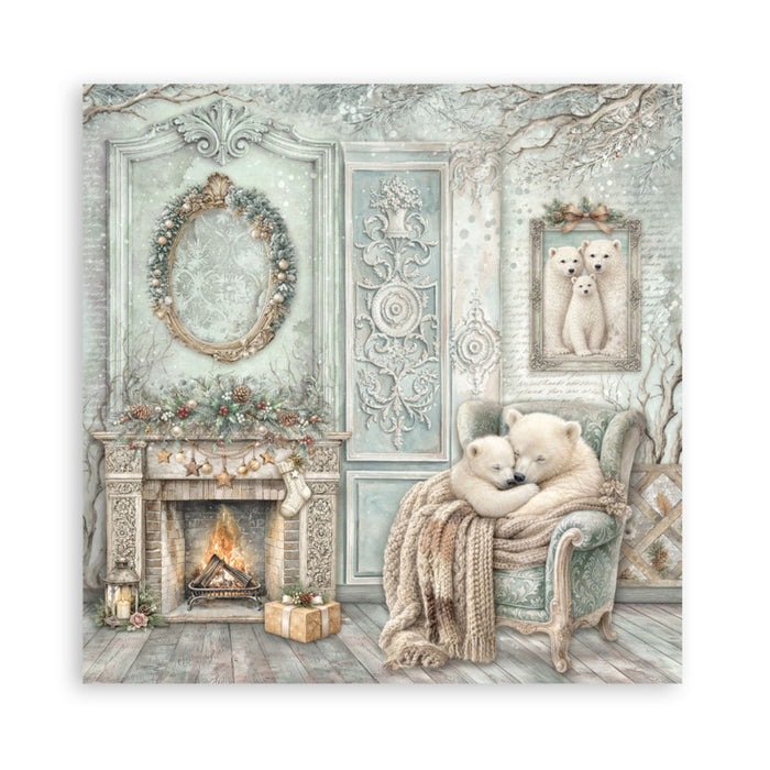 Stamperia - 12X12 Maxi Paper Pad - White Christmas. Includes 22 sheets Single-Sided. Available at Embellish Away located in Bowmanville Ontario Canada.
