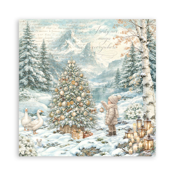 Stamperia - 12X12 Maxi Paper Pad - White Christmas. Includes 22 sheets Single-Sided. Available at Embellish Away located in Bowmanville Ontario Canada.