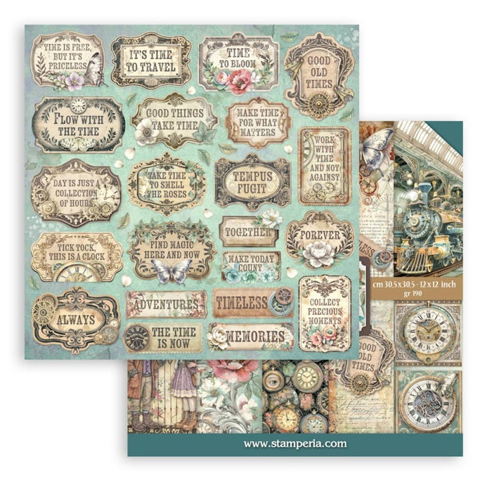 Stamperia - 12X12 Paper Pad - Gardens of Time. 10 sheets. Available at Embellish Away located in Bowmanville Ontario Canada.