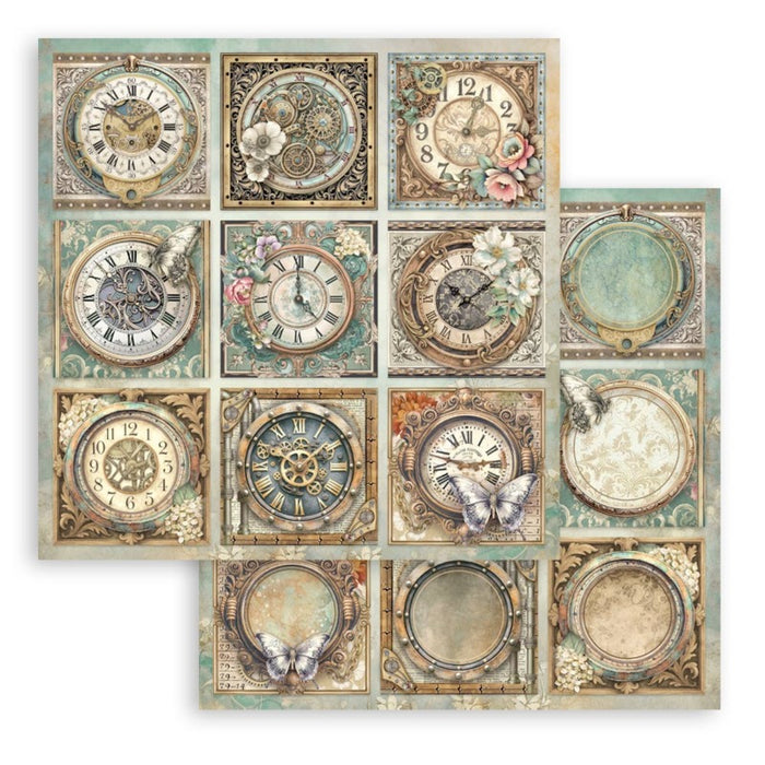 Stamperia - 12X12 Paper Pad - Gardens of Time. 10 sheets. Available at Embellish Away located in Bowmanville Ontario Canada.