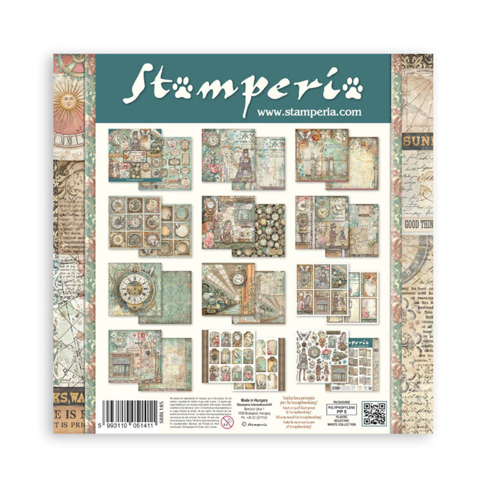 Stamperia - 12X12 Paper Pad - Gardens of Time. 10 sheets. Available at Embellish Away located in Bowmanville Ontario Canada.
