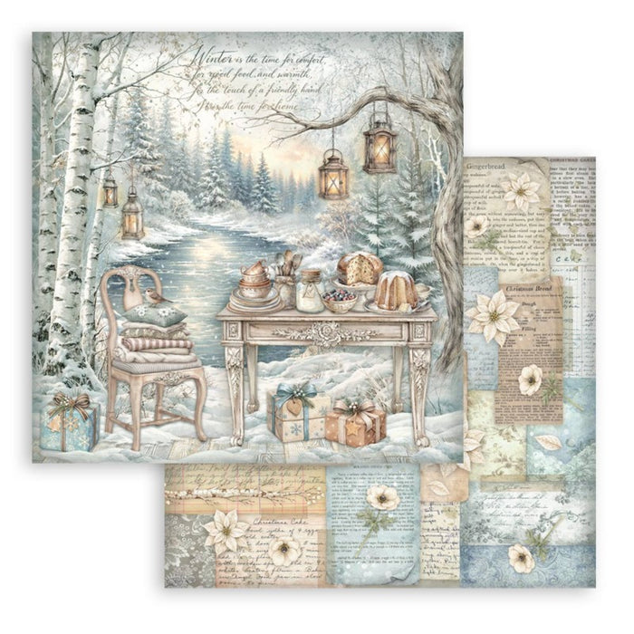 Stamperia - 12X12 Paper Pad - White Christmas. 10 sheets. Available at Embellish Away located in Bowmanville Ontario Canada.