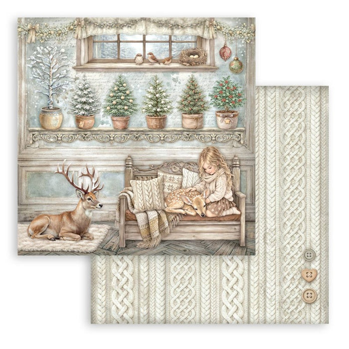 Stamperia - 12X12 Paper Pad - White Christmas. 10 sheets. Available at Embellish Away located in Bowmanville Ontario Canada.