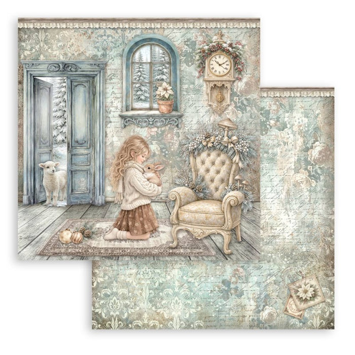 Stamperia - 12X12 Paper Pad - White Christmas. 10 sheets. Available at Embellish Away located in Bowmanville Ontario Canada.