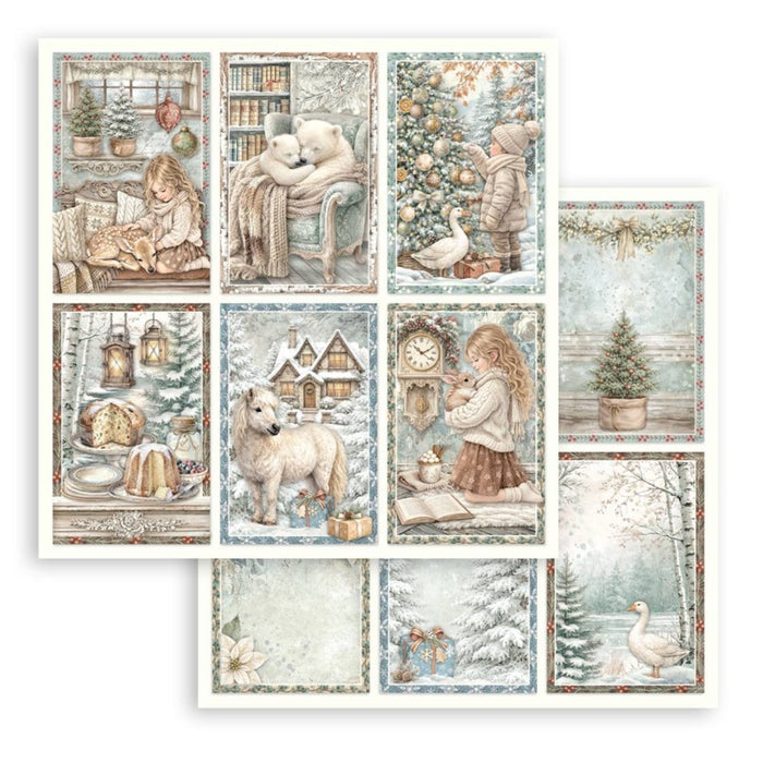 Stamperia - 12X12 Paper Pad - White Christmas. 10 sheets. Available at Embellish Away located in Bowmanville Ontario Canada.