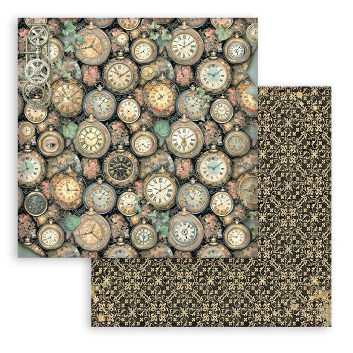 Stamperia - 8"X8" Backgrounds Paper Pad - Gardens of Time. Includes 10 sheets double-sided. Available at Embellish away in Bowmanville Ontario Canada.