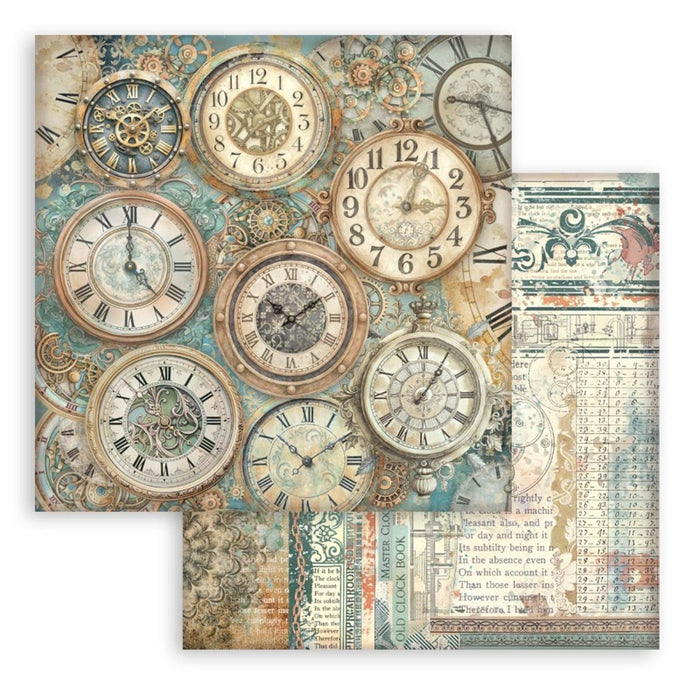 Stamperia - 8"X8" Backgrounds Paper Pad - Gardens of Time. Includes 10 sheets double-sided. Available at Embellish away in Bowmanville Ontario Canada.